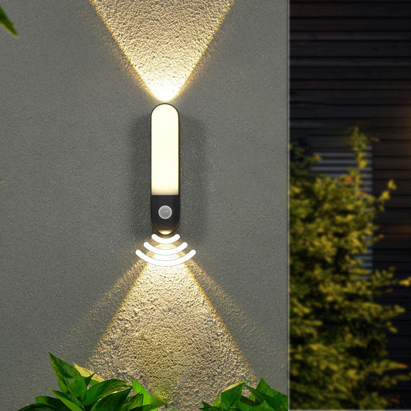 Modern Minimalist Waterproof Oval Aluminum Acrylic LED Outdoor Wall Sconce Lamp For Garden