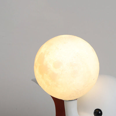 Creative Cartoon Elephant Moon Resin 1-Light Table Lamp