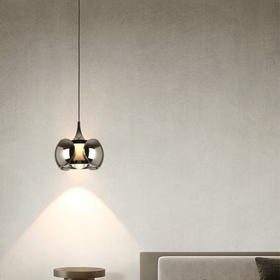 Modern Minimalist Oval Aluminum LED Pendant Light For Living Room