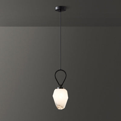 Modern Minimalist Irregular Glass Copper 1-Light Pendant Light For Living Room