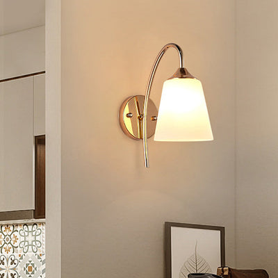 Contemporary Nordic Pod Iron Glass 1-Light Wall Sconce Lamp For Bedroom