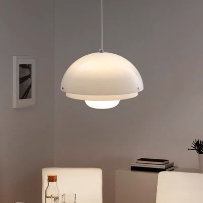 Contemporary Nordic Round Dome Iron Glass Acrylic 1-Light Pendant Light For Living Room