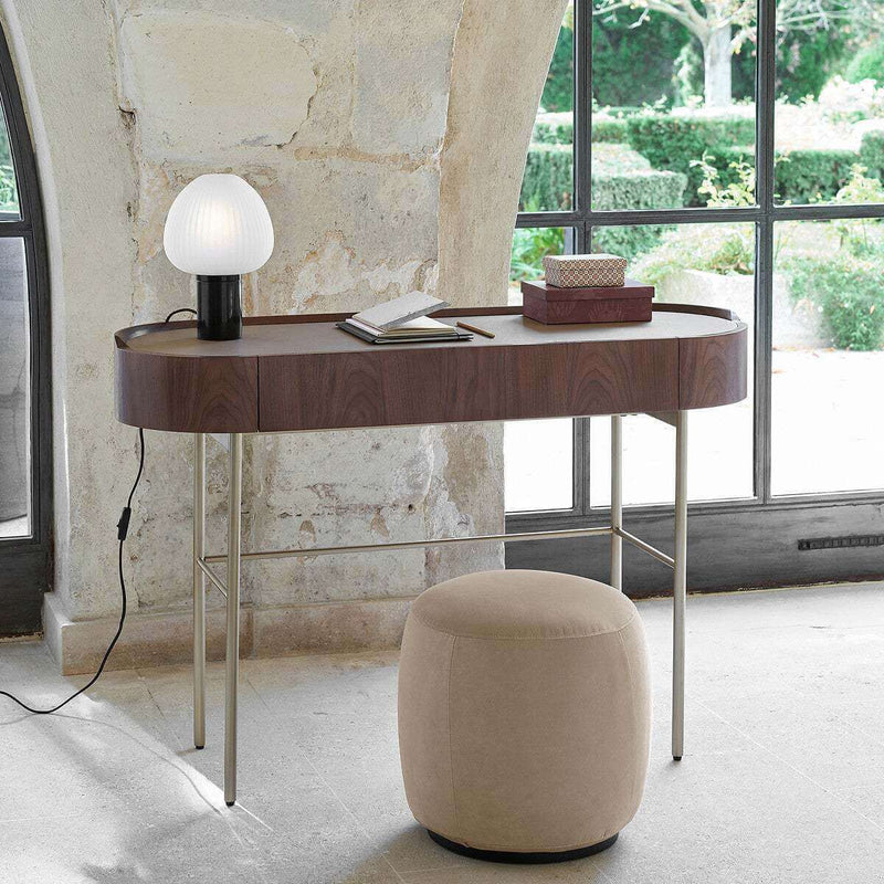 Modern Minimalist Glass Hazelnut Shade 1-Light Table Lamp