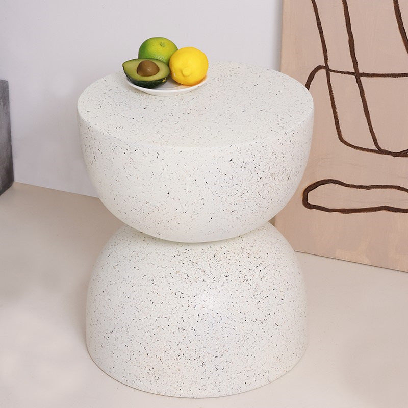 Contemporary Nordic Round Magnesium Oxide End Table For Living Room