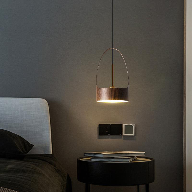 Contemporary Scandinavian Round Iron Acrylic LED Pendant Light For Bedroom