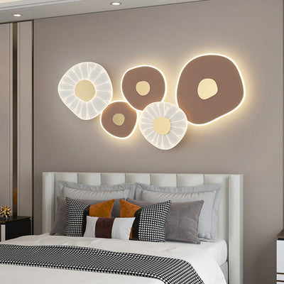 Modern Luxury Lotus Leaf Design Iron Acrylic LED Wall Sconce Lamp For Living Room