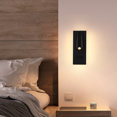 Modern Minimalist Rectangular Round Iron Aluminum LED Wall Sconce Lamp For Bedroom