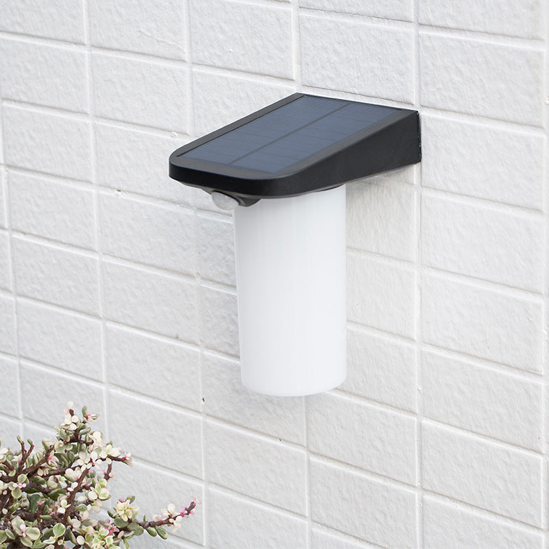 Contemporary Simplicity Solar Waterproof ABS Column LED Outdoor Wall Sconce Lamp For Garden