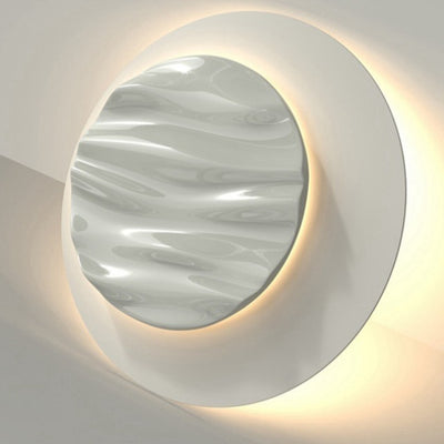 Modern Minimalist Aluminum Polycarbonate Round Ripple LED Flush Mount Ceiling Light For Bedroom