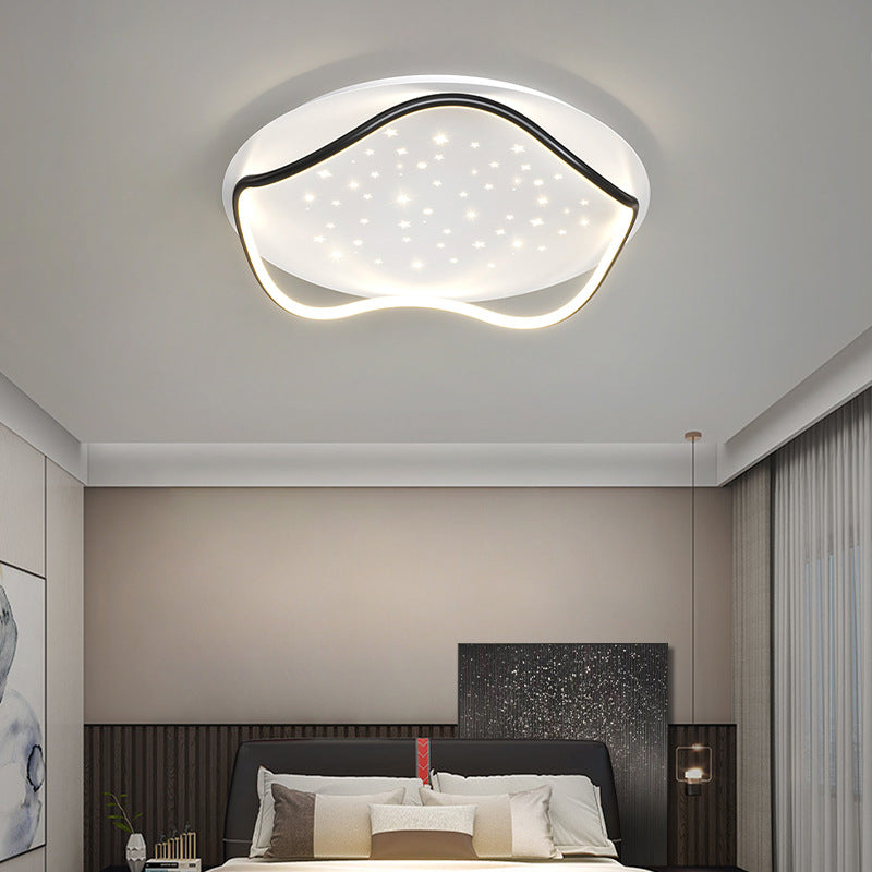 Modern Minimalist Combination Round Line Iron PMMA LED Flush Mount Ceiling Light For Living Room