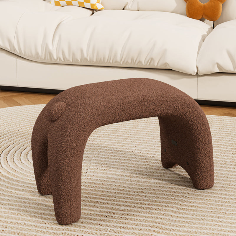 Contemporary Creative Curved Faux Fur Cat Design Vanity Stool Armless For Living Room