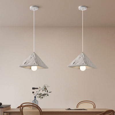 Contemporary Nordic Plexiglas Triangular Tapered 1-Light Pendant Light For Dining Room