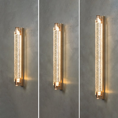 Modern Luxury Iron Crystal Strip Cubic LED Wall Sconce Lamp For Living Room