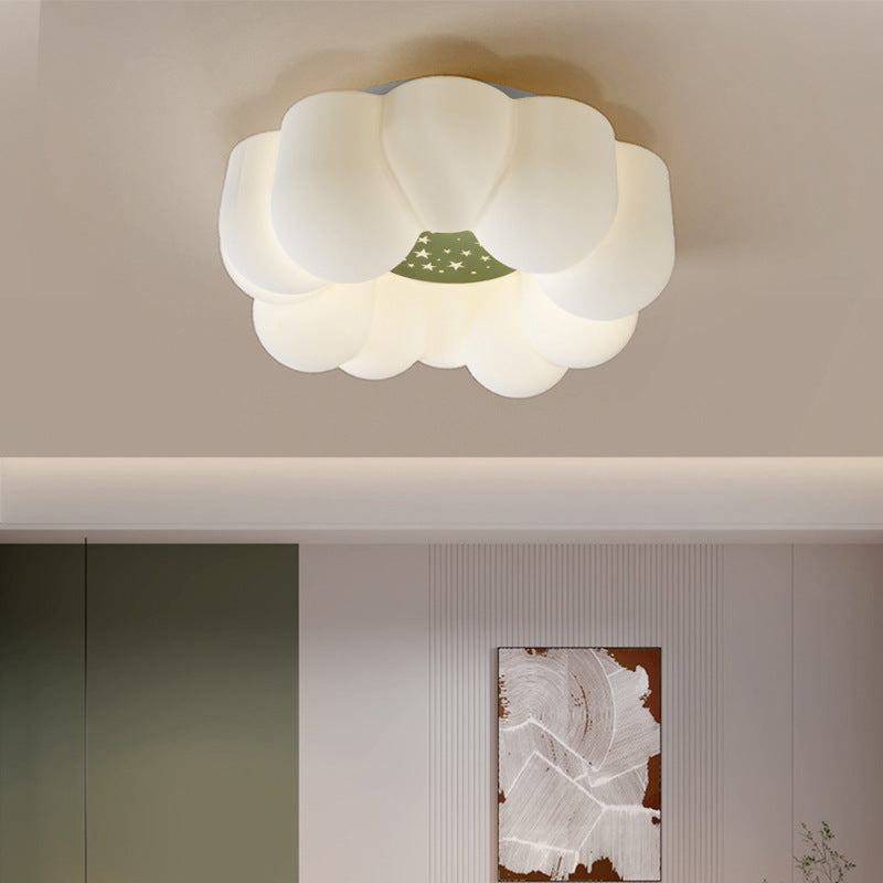 Contemporary Nordic Cloud Star Round Iron ABS LED Flush Mount Ceiling Light For Bedroom