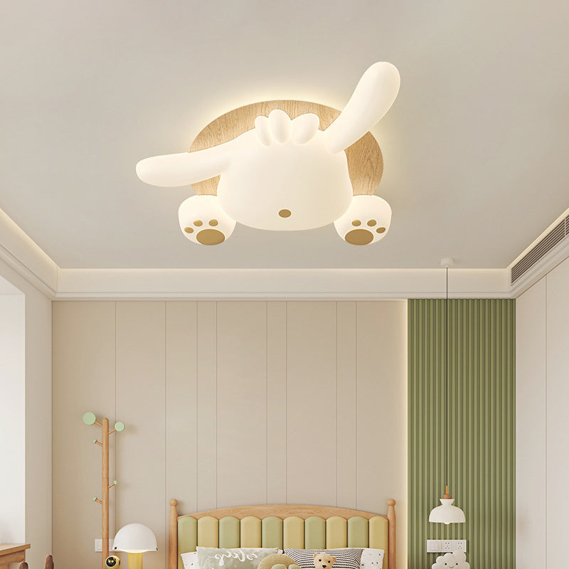 Contemporary Creative Bear Iron Plastic LED Semi-Flush Mount Ceiling Light For Living Room