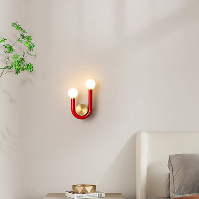 Contemporary Creative U-Shape Iron Aluminium Acrylic LED Wall Sconce Lamp For Living Room