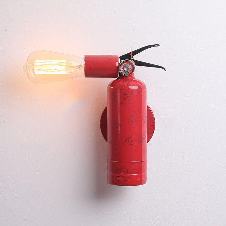 Contemporary Creative Fire Extinguisher Iron 1-Light Wall Sconce Lamp For Living Room