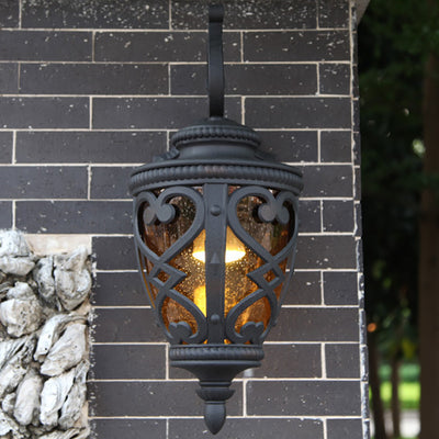 Contemporary Scandinavian Lantern Aluminum 1-Light Wall Sconce Lamp For Outdoor Patio