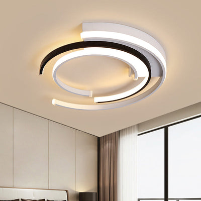 Contemporary Scandinavian Round Iron Aluminum LED Flush Mount Ceiling Light For Living Room