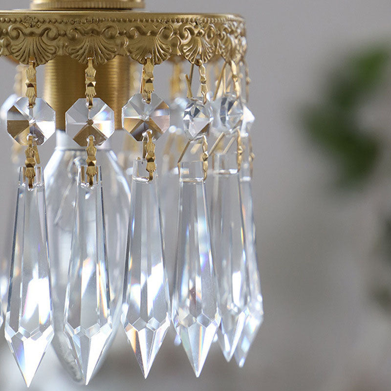 French Light Luxury Crystal Brass Flower Angel Shape 1-Light Wall Sconce Lamp