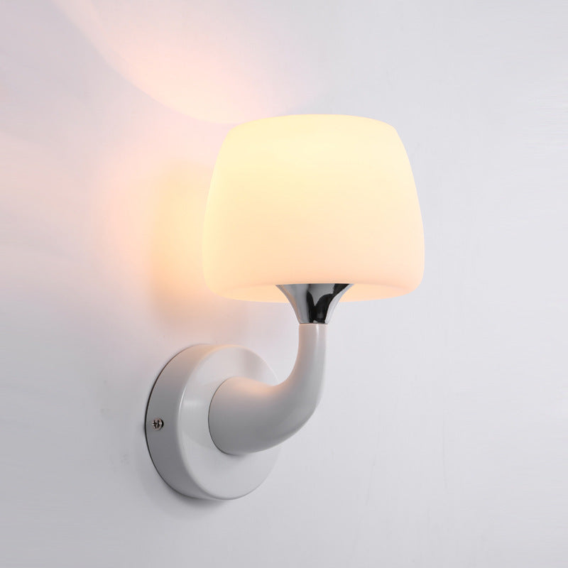 Contemporary Nordic Dolphin Cylinder Metal Resin Glass 1/2 Light Wall Sconce Lamp For Bedside