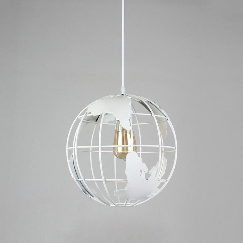 Contemporary Industrial Round Globe Iron Mesh Shade 1-Light Pendant Light For Living Room