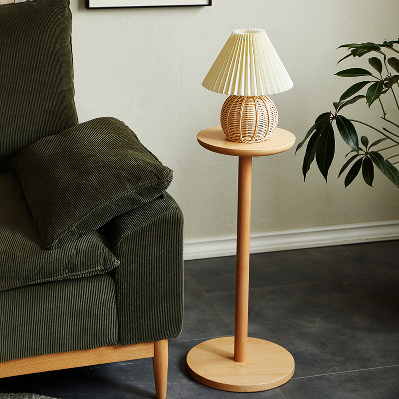 Modern Minimalist Round Wood End Table For Living Room