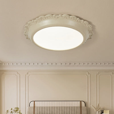 Contemporary Scandinavian Round Acrylic Resin Iron LED Flush Mount Ceiling Light For Bedroom