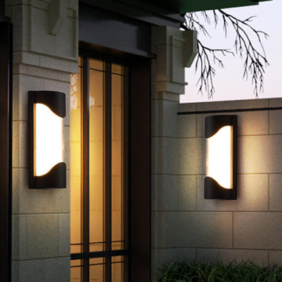 Modern Outdoor Semi-Cylindrical Line Design Aluminum LED Wall Sconce Lamp