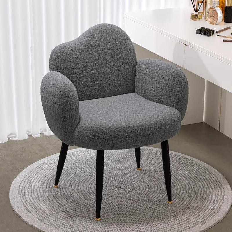 Contemporary Scandinavian Cloud Design Lambswool Vanity Stool Backrest Armrest For Bedroom