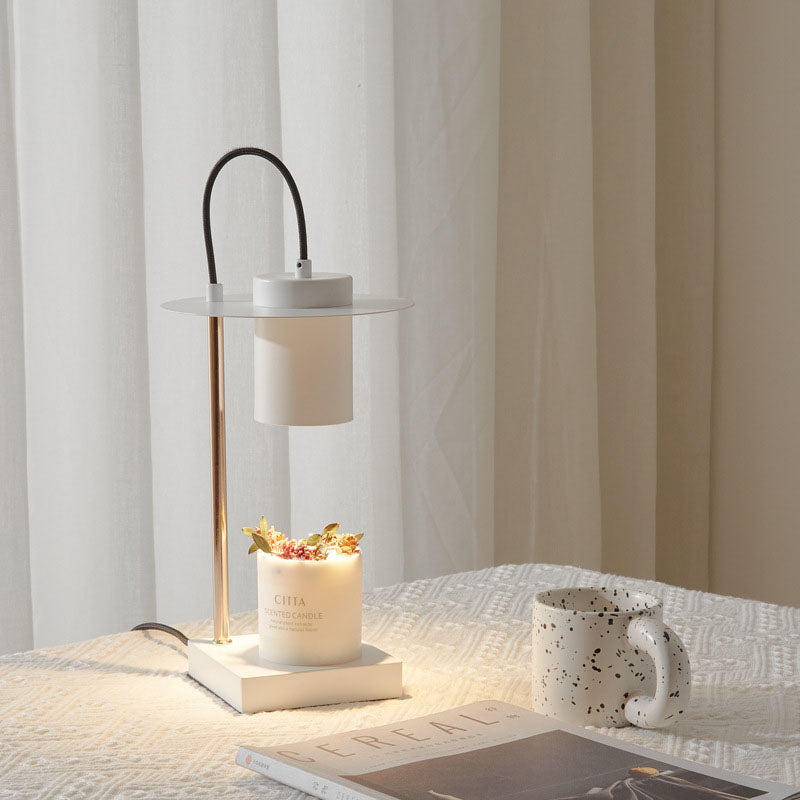 Modern Minimalist Wrought Iron Cylinder 1-Light Melting Wax Table Lamp For Bedroom