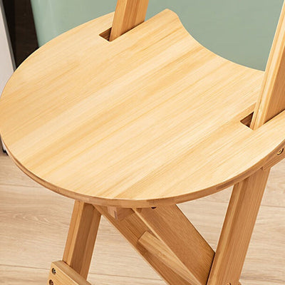 Modern Minimalist Round Square Bamboo Bar Stool Backrest Armless For Dining Room