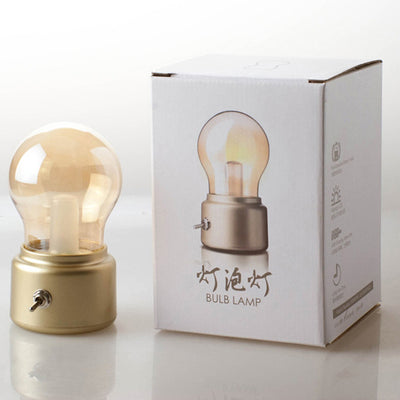 Contemporary Retro Bulb Ball ABS USB LED Table Lamp For Bedroom