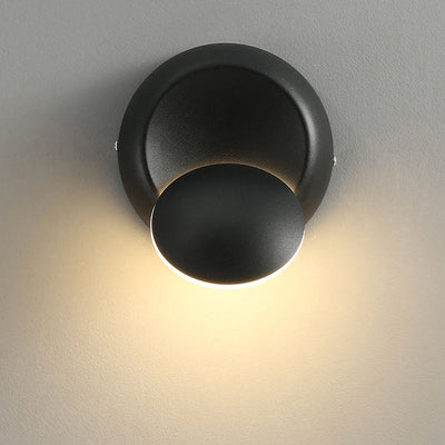 Modern Minimalist Round Rotating Crescent Acrylic Iron LED Wall Sconce Lamp For Living Room