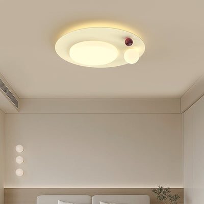 Modern Simplicity Iron PE Cloud Shade LED Flush Mount Ceiling Light For Bedroom