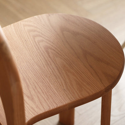 Tabouret de coiffeuse à dossier en bois rétro contemporain en forme d'arc semi-circulaire pour chambre à coucher 