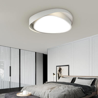 Contemporary Simplicity Iron Acrylic Round Shade LED Flush Mount Ceiling Light For Bedroom