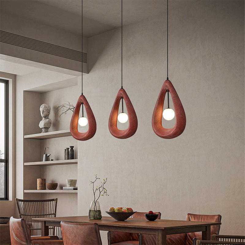 Contemporary Creative Water Drop Outline Orb Plastic 1-Light Pendant Light For Living Room