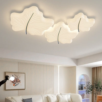 Modern Minimalist Multi Leaf Iron Acrylic LED Flush Mount Ceiling Light For Bedroom