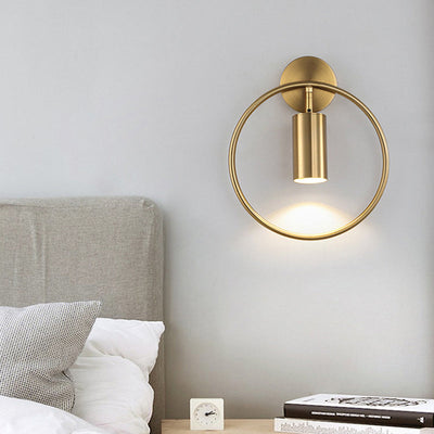 Modern Simplicity Iron Circle Cylinder 1-Light Wall Sconce Lamp For Bedside