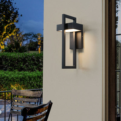 Modern Minimalist Rectangular Stainless Steel LED Wall Sconce Lamp For Outdoor Patio