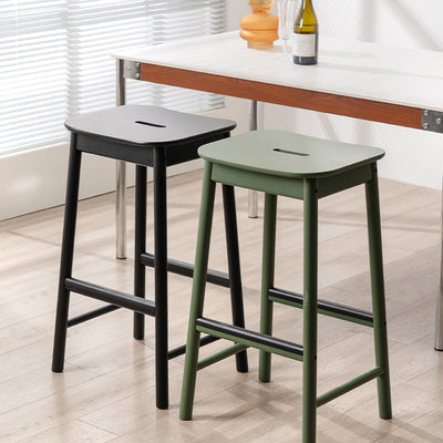 Modern Minimalist Rectangular Birch Bar Stool Footrest For Dining Room