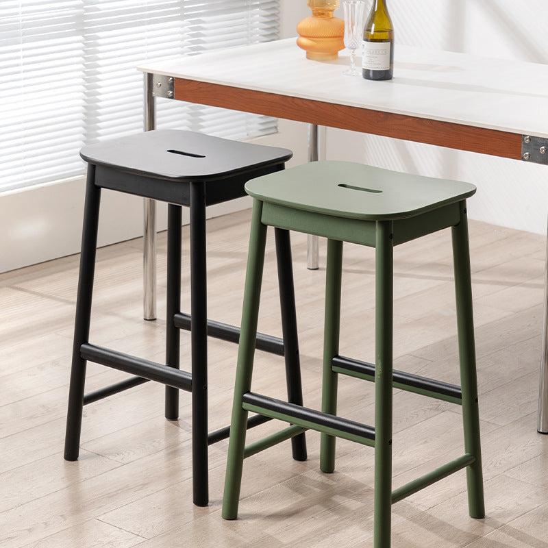 Modern Minimalist Rectangular Birch Bar Stool Footrest For Dining Room