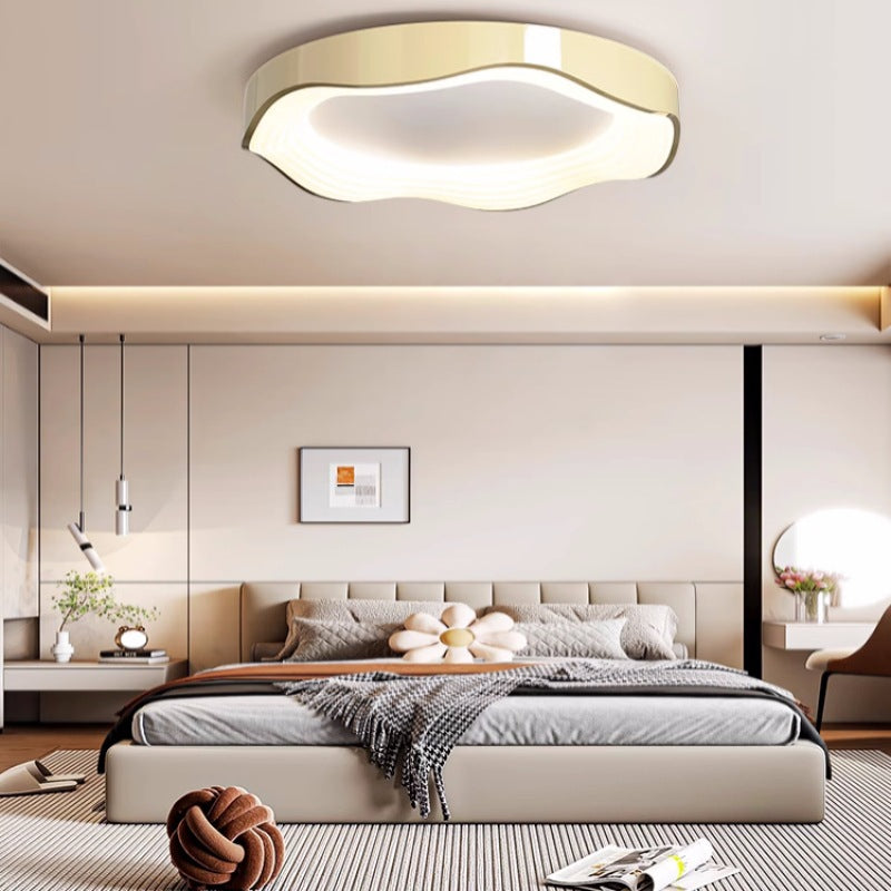 Contemporary Nordic Round Iron PVC LED Flush Mount Ceiling Light For Living Room