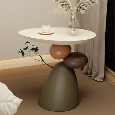 Contemporary Creative Round Elliptical Branch Slab Resin End Table For Bedroom