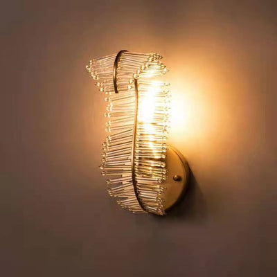 Contemporary Creative Leaf Iron Glass 1/2 Light Wall Sconce Lamp For Living Room