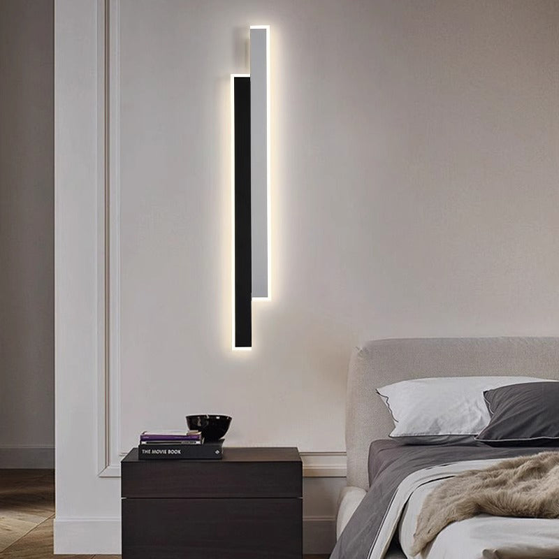 Modern Minimalist Long Rectangular Iron Acrylic LED Wall Sconce Lamp For Living Room