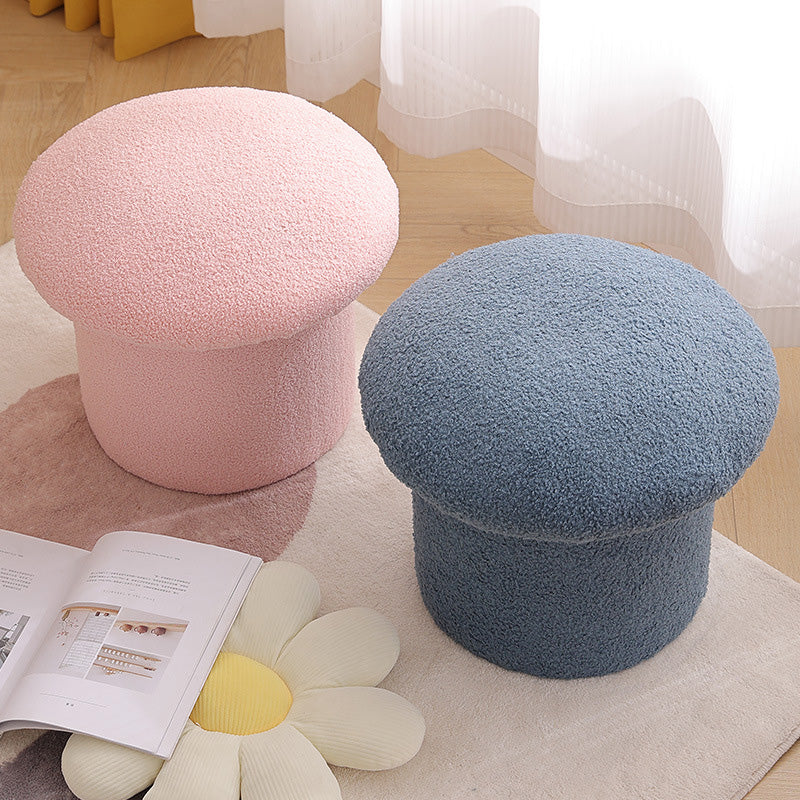 Contemporary Simplicity Mushroom Shape Velvet Pouf Footstool For Living Room