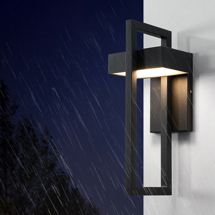 Modern Minimalist Rectangular Stainless Steel LED Wall Sconce Lamp For Outdoor Patio