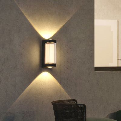 Contemporary Simplicity Aluminum Up And Down Luminous LED Waterproof Wall Sconce Lamp For Outdoor Patio